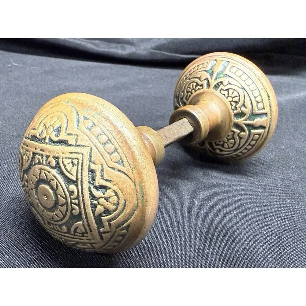 Pair Of Antique 1880’s Victorian Brass/bronze Door Knobs Architectural Salvage